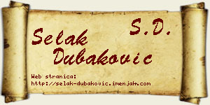 Selak Dubaković vizit kartica